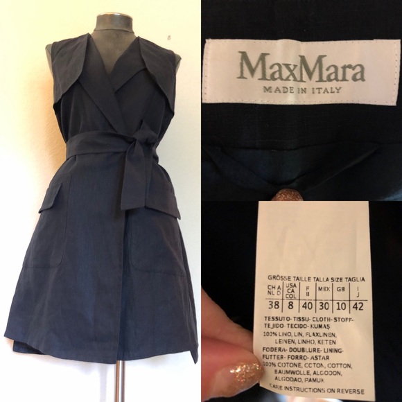 MaxMara Dresses & Skirts - MaxMara Linen Flap Belted Shirt Dress